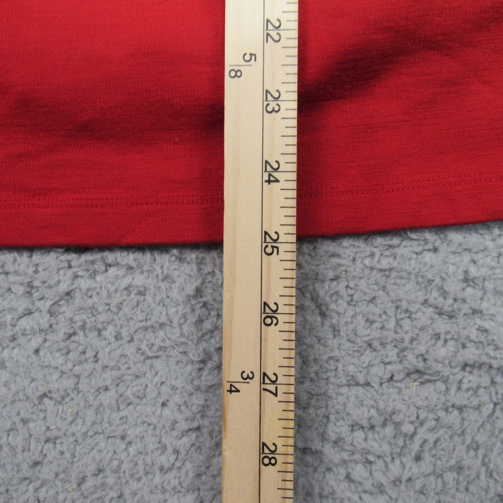 Ibex Merino Wool Full Zip Sweater Mens Large Red Grey Thumbhole Shoulder Pocket - Picture 9 of 9